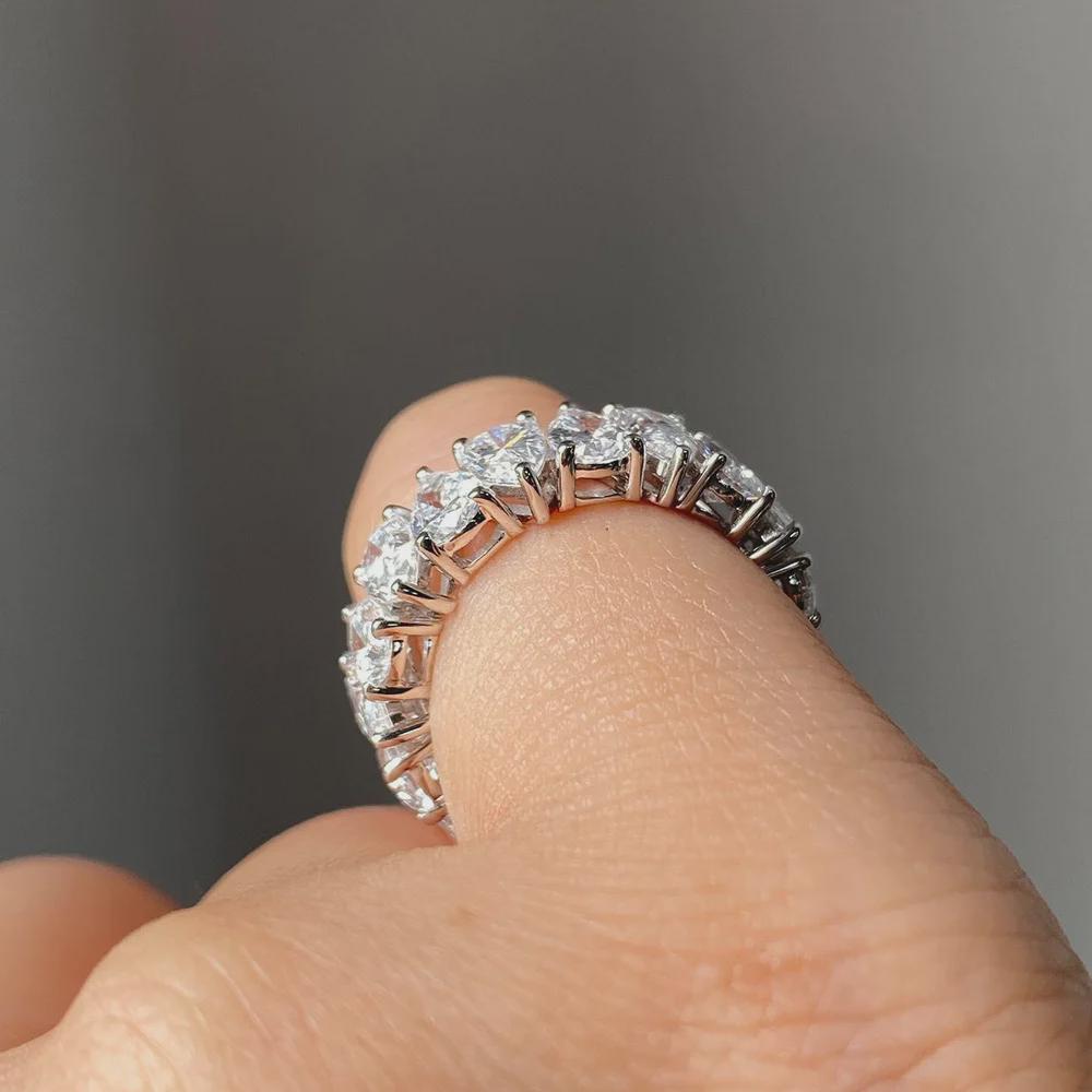 Pear Moissanite Full Eternity Band, Wedding Ring for Women, Anniversary Ring, Stackable Ring, 14K Gold Band Simulant Ring.