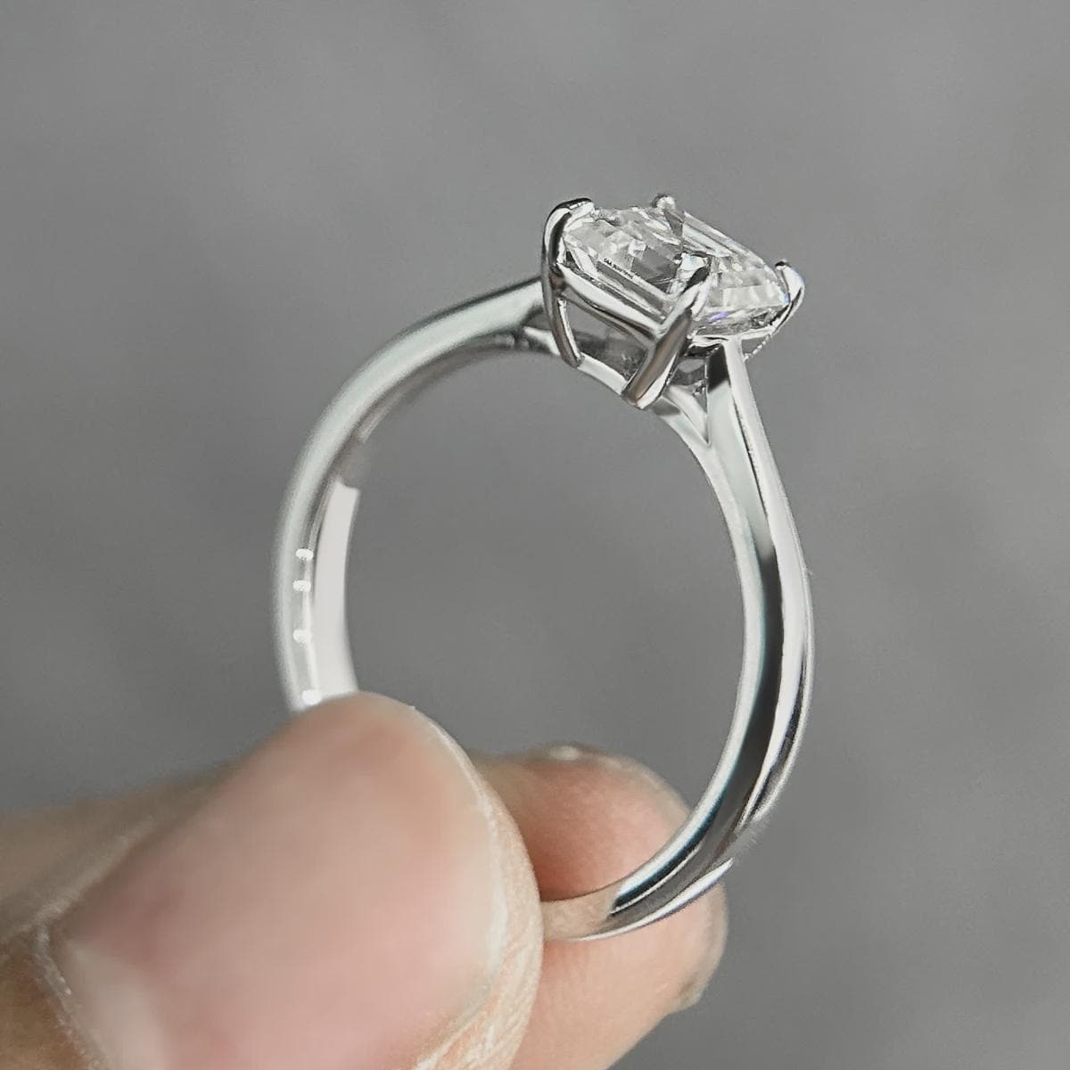 Asscher Cut Solitaire Engagement Ring, Moissanite Ring, Wedding Ring, Promise Ring Anniversary Gift, Bridal Ring, Propose Ring, Gift for Her