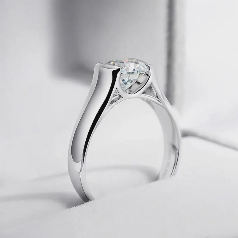 Solitaire Engagement Ring, Minimalist Diamond Wedding Ring, Modern Promise Ring for Her, Anniversary Gift