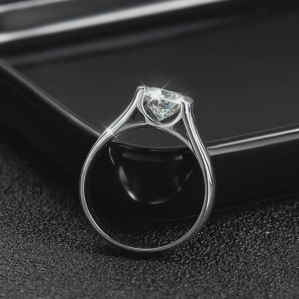 Solitaire Engagement Ring, Minimalist Diamond Wedding Ring, Modern Promise Ring for Her, Anniversary Gift