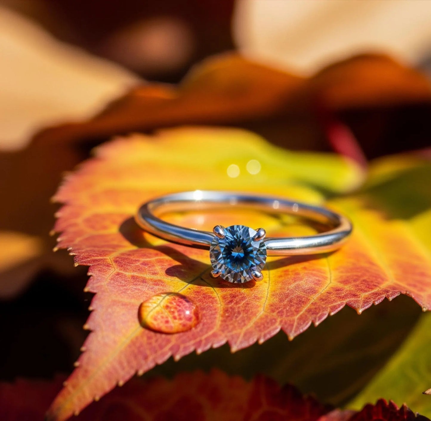 Sky Blue Topaz Solitaire Engagement Ring, Round Cut Minimalist Ring, Sterling Silver Wedding Ring, Promise Ring, Anniversary Gift For Her.