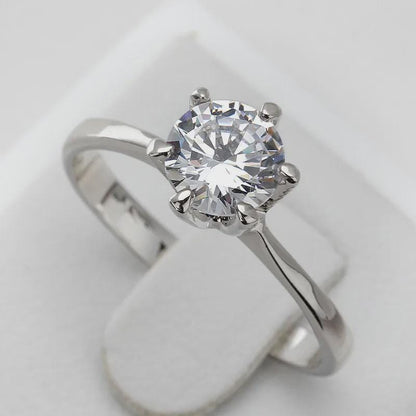 Round Cut Moissanite Solitaire Engagement Ring, Bridal Wedding Ring, Anniversary Gift, Propose Ring, Classic Jewelry, Gift for Girlfriend
