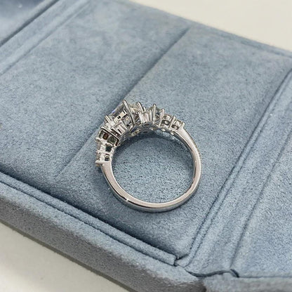 Princess Cut Wedding Ring, Side Stone Accents Ring, Moissanite Wedding Ring, Promise Ring, Anniversary Gift, Bridal Jewelry, Gift for Her