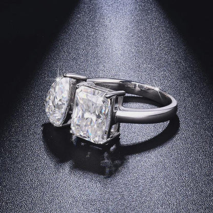 Toi Et Moi Ring Engagement Ring, Pear and Radiant Cut Two Stone Ring, Bypass Wedding Ring, Anniversary Gift, Promise Ring, Gift for Her