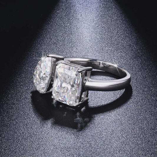 Toi Et Moi Ring Engagement Ring, Pear and Radiant Cut Two Stone Ring, Bypass Wedding Ring, Anniversary Gift, Promise Ring, Gift for Her