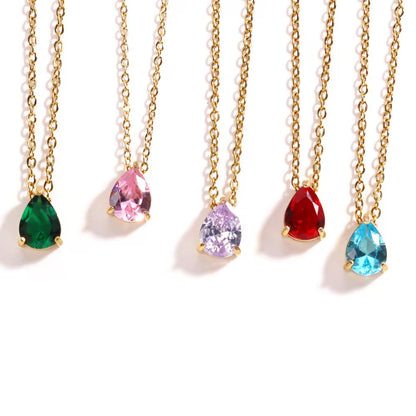 Birthstone Necklace, Birth Month Necklace, Customizable Gold Plated Jewelry, Minimalist Necklace, Personalized Birthday Gift For Her.