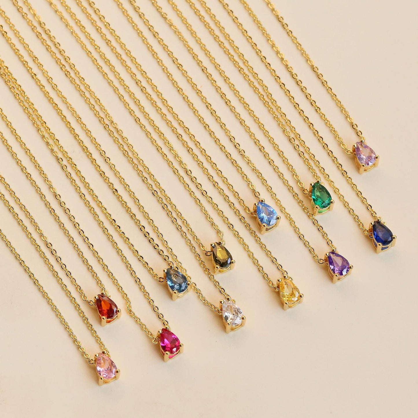 Birthstone Necklace, Birth Month Necklace, Customizable Gold Plated Jewelry, Minimalist Necklace, Personalized Birthday Gift For Her.