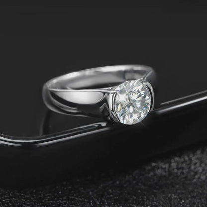 Solitaire Engagement Ring, Minimalist Diamond Wedding Ring, Modern Promise Ring for Her, Anniversary Gift