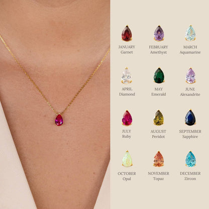 Birthstone Necklace, Birth Month Necklace, Customizable Gold Plated Jewelry, Minimalist Necklace, Personalized Birthday Gift For Her.