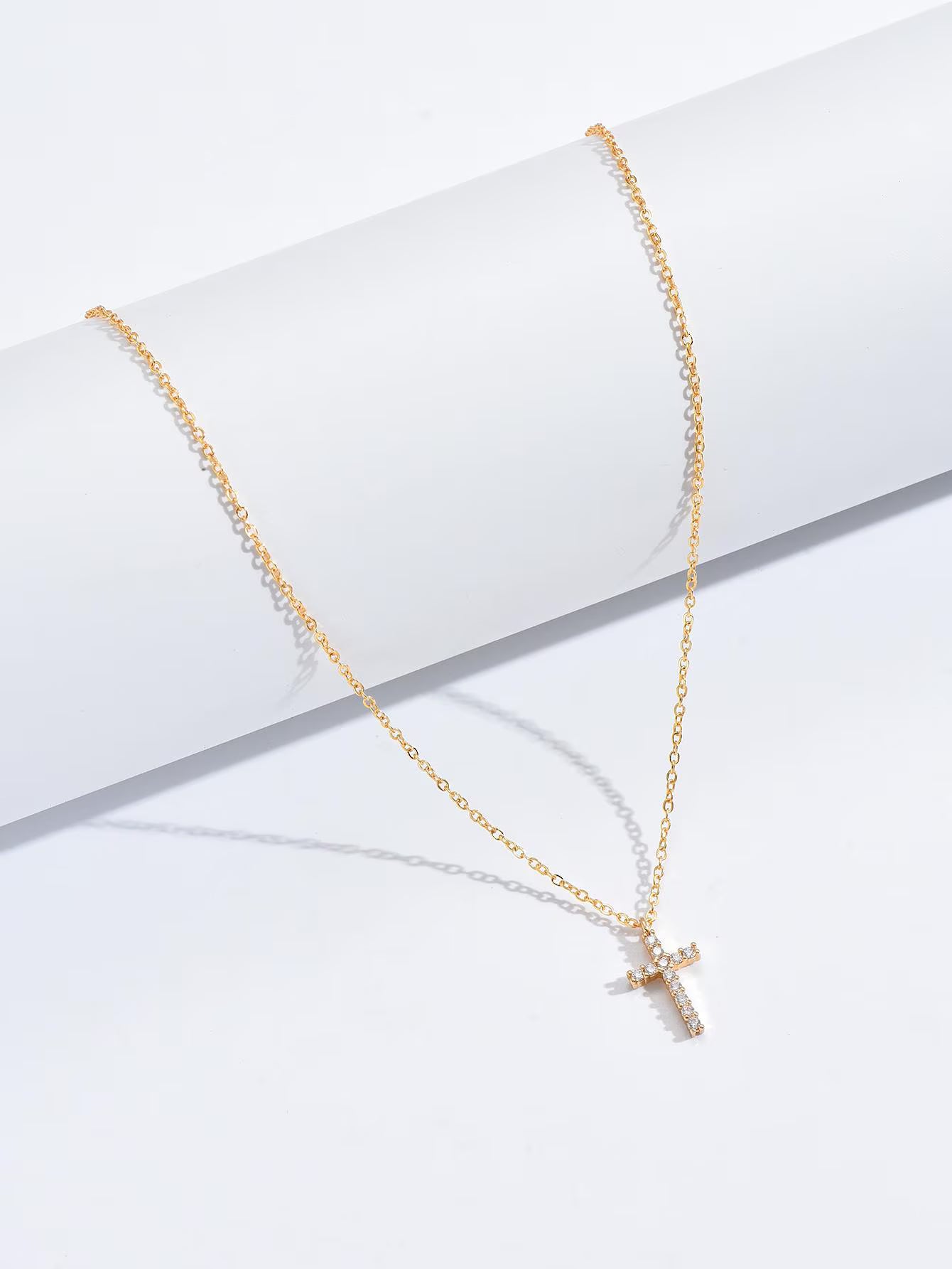 Tiny Pave Cross Necklace, Gold Plated Cross Pendant, Dainty Necklace, Christian Jewelry, Religious Gift For Her, Minimalist Necklace.