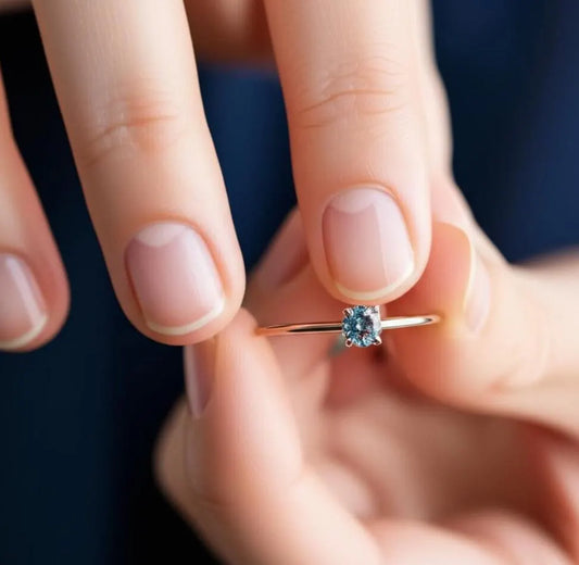 Sky Blue Topaz Solitaire Engagement Ring, Round Cut Minimalist Ring, Sterling Silver Wedding Ring, Promise Ring, Anniversary Gift For Her.